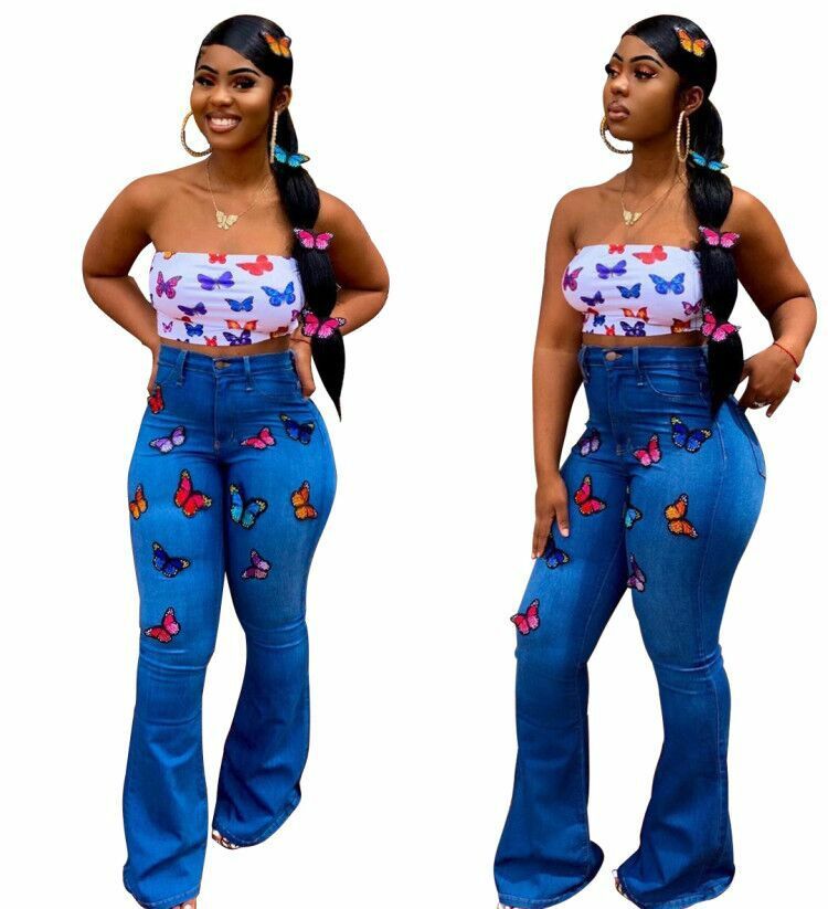 butterfly bell bottoms